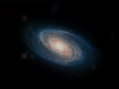 Area filtered image of M81 spiral galaxy