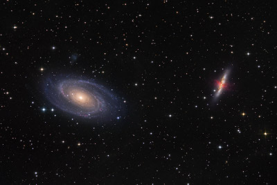 Original image of M81 spiral and M82 irregular galaxy
